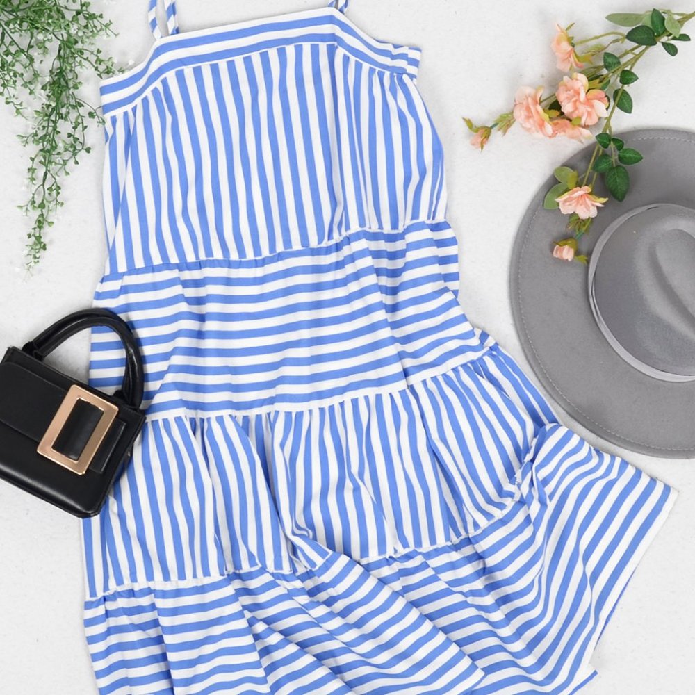 Striped Spring Ruffle Babydoll Dress - Picture 7 of 9